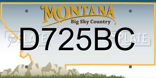 D725BC Montana License Plate