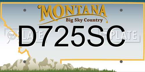 D725SC Montana License Plate