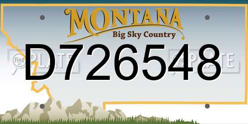 D726548 Montana License Plate