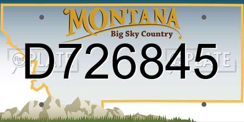 D726845 Montana License Plate