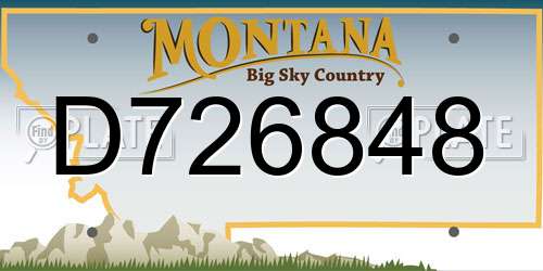 D726848 Montana License Plate