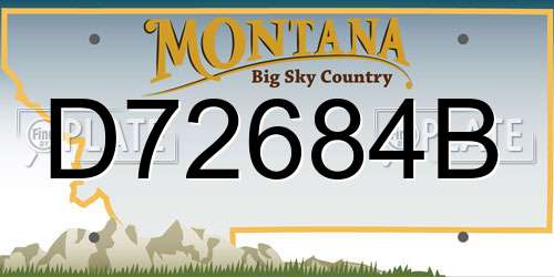 D72684B Montana License Plate