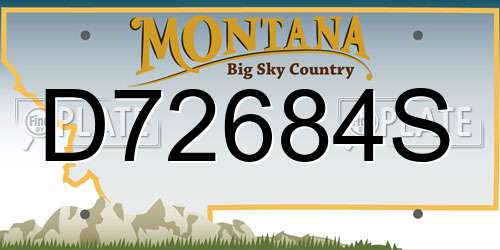 D72684S Montana License Plate