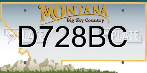 D728BC Montana License Plate