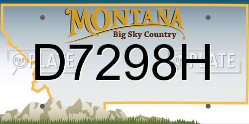 D7298H Montana License Plate