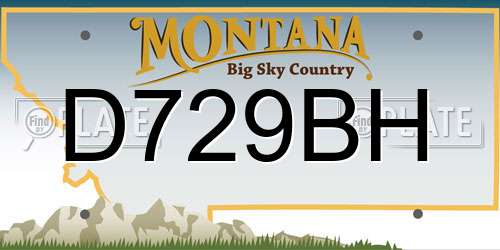D729BH Montana License Plate