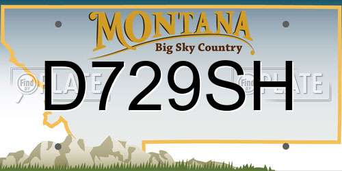 D729SH Montana License Plate