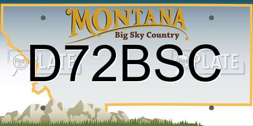 D72BSC Montana License Plate