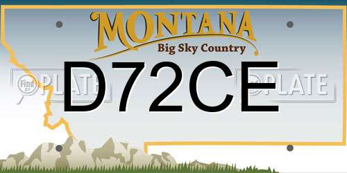D72CE Montana License Plate