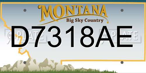 D7318AE Montana License Plate