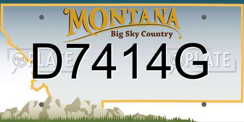 D7414G Montana License Plate