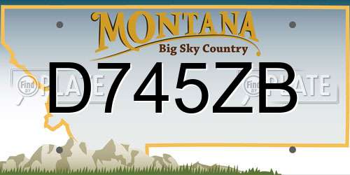 D745ZB Montana License Plate
