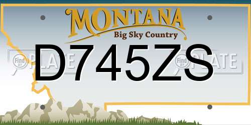 D745ZS Montana License Plate