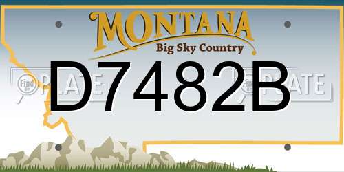 D7482B Montana License Plate