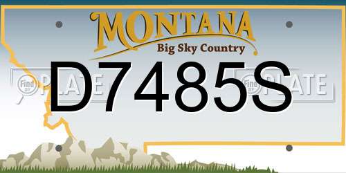 D7485S Montana License Plate