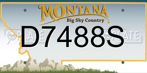 D7488S Montana License Plate