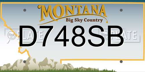 D748SB Montana License Plate
