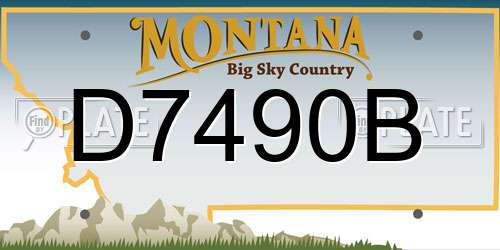 D7490B Montana License Plate