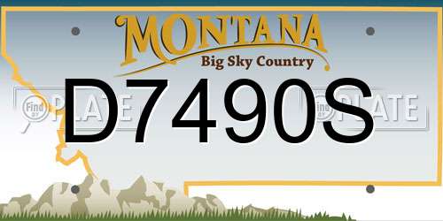D7490S Montana License Plate