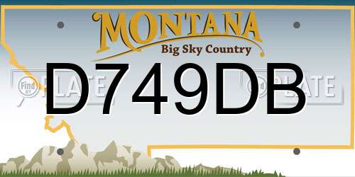 D749DB Montana License Plate