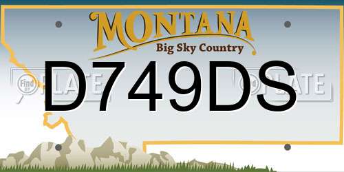 D749DS Montana License Plate