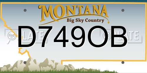 D749OB Montana License Plate