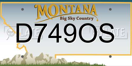 D749OS Montana License Plate