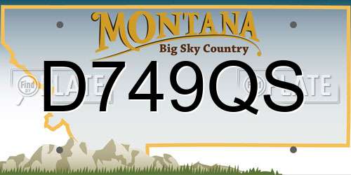 D749QS Montana License Plate