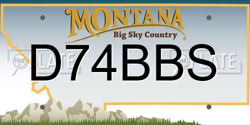 D74BBS Montana License Plate
