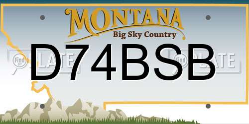 D74BSB Montana License Plate