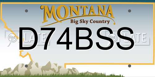 D74BSS Montana License Plate