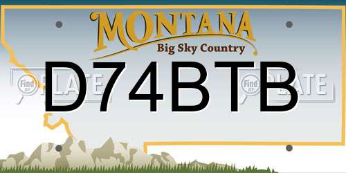 D74BTB Montana License Plate
