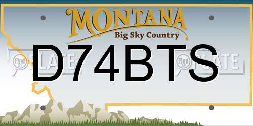 D74BTS Montana License Plate