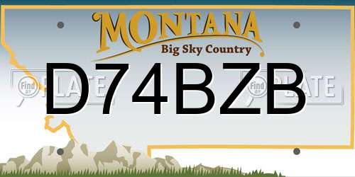 D74BZB Montana License Plate