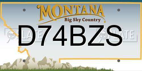 D74BZS Montana License Plate