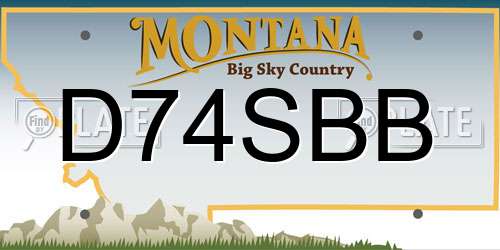 D74SBB Montana License Plate
