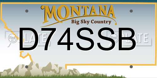 D74SSB Montana License Plate