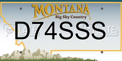 D74SSS Montana License Plate