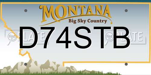 D74STB Montana License Plate