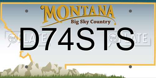 D74STS Montana License Plate