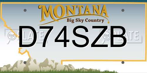 D74SZB Montana License Plate