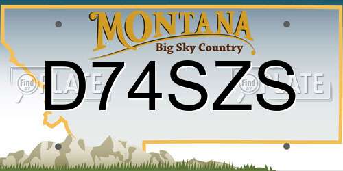 D74SZS Montana License Plate