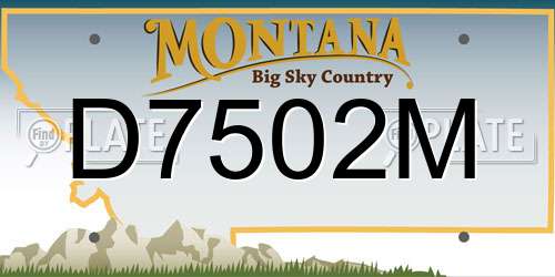 D7502M Montana License Plate