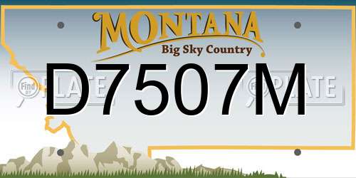 D7507M Montana License Plate