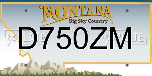 D750ZM Montana License Plate