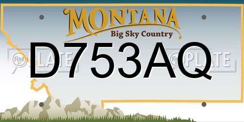 D753AQ Montana License Plate