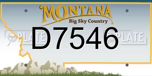 D7546 Montana License Plate