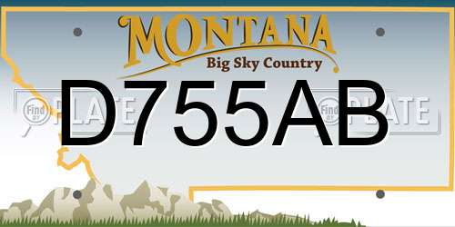 D755AB Montana License Plate