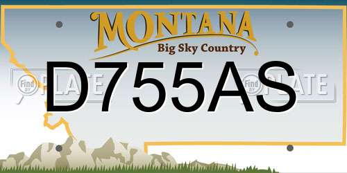 D755AS Montana License Plate
