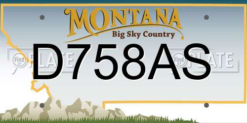 D758AS Montana License Plate